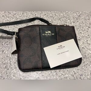 Coach Leather Men’s Wristlet in Brown and Black